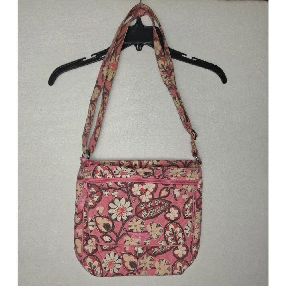 Vera Bradley Crossbody Blush Pink Hipster Purse Front Flap Pockets